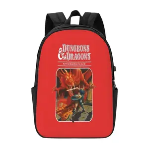 Dungeons And Dragons Merchandise Backpack Fashion Travel Backpack Laptop Backpack 17 Inch External Usb Interface Headphone Line Interface
