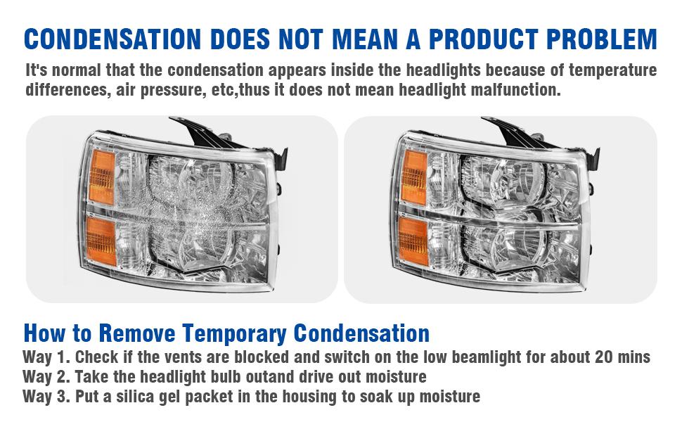 Headlights Assembly with High/Low Beam Bulbs for 2007-2013 Chevy Silverado 1500/ 2007-2014 Silverado 2500 HD 3500 HD, OE Style Replacment Headlamps Pair, Chrome Housing/ Clear Lens/ Clear Reflector