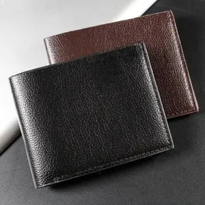 Premium Cowhide Genuine Leather Minimalist Bifold Wallet Multi Card Cash Storage Daily Men Purse