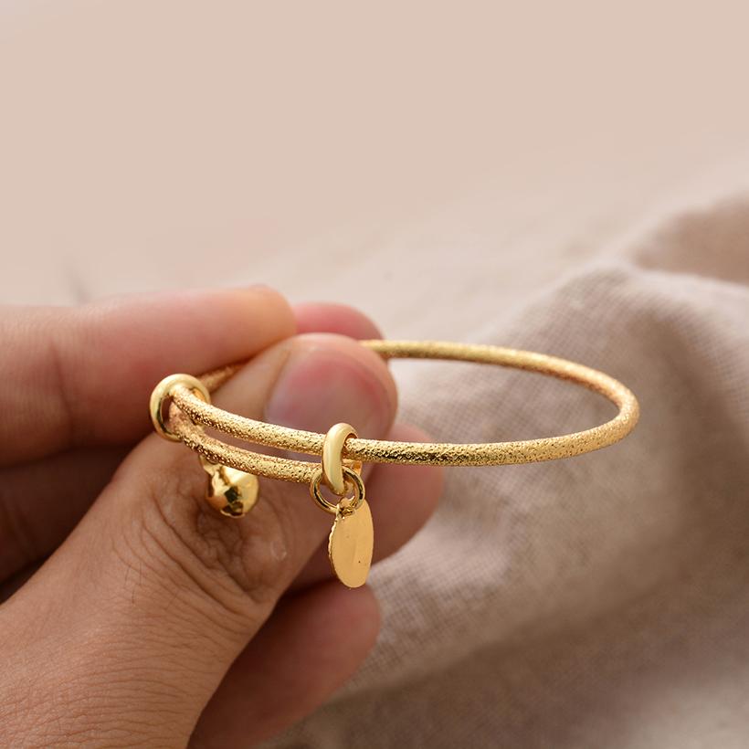 Gold Color Bangle for Girls/Baby/Kids Charm Gypsophila Bracelet Small Bell  Heart Jewelry Child Christmas Gifts