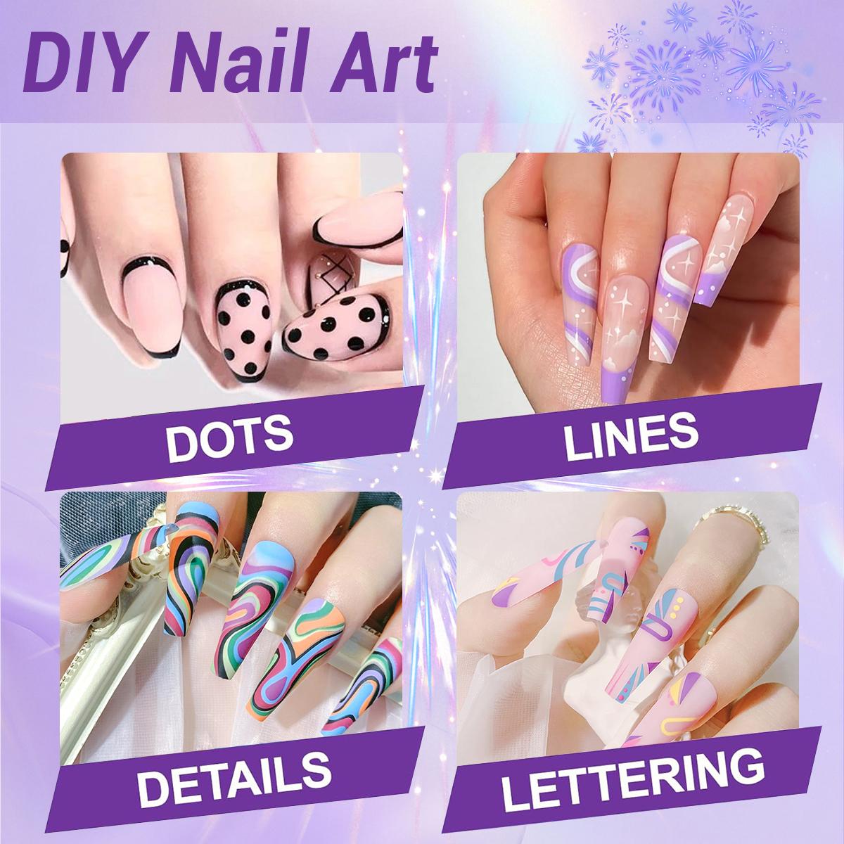 Dual-Tip 24-Color Nail Art Doodle Pens 12 Pk Durable Smooth-Flow Acrylic Markers for Pro Salon DIY Home Use Long Lasting Water Based Versatile Application