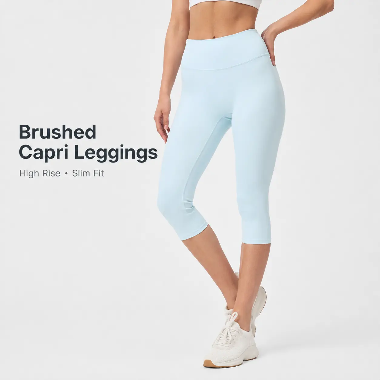 Women’s Brushed High Waisted Capri Leggings, Slim Fit Stretch Yoga Pants with Sculpting Waistband, Soft Cropped Workout Leggings for Running, Gym, Pilates & Outdoor Fitness, Capri Leggings, Yoga Pants, Activewear