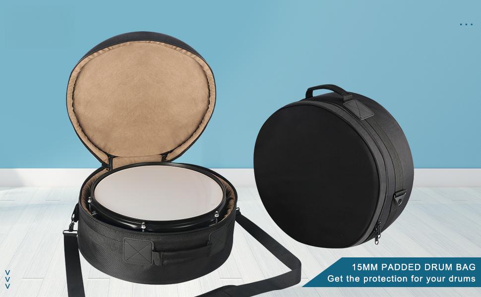 14" x6.5" Snare Drum Bag, Snare Drum Cases 15 mm Thick Padding for Your Drum Protection (14 * 6.5" Snare)