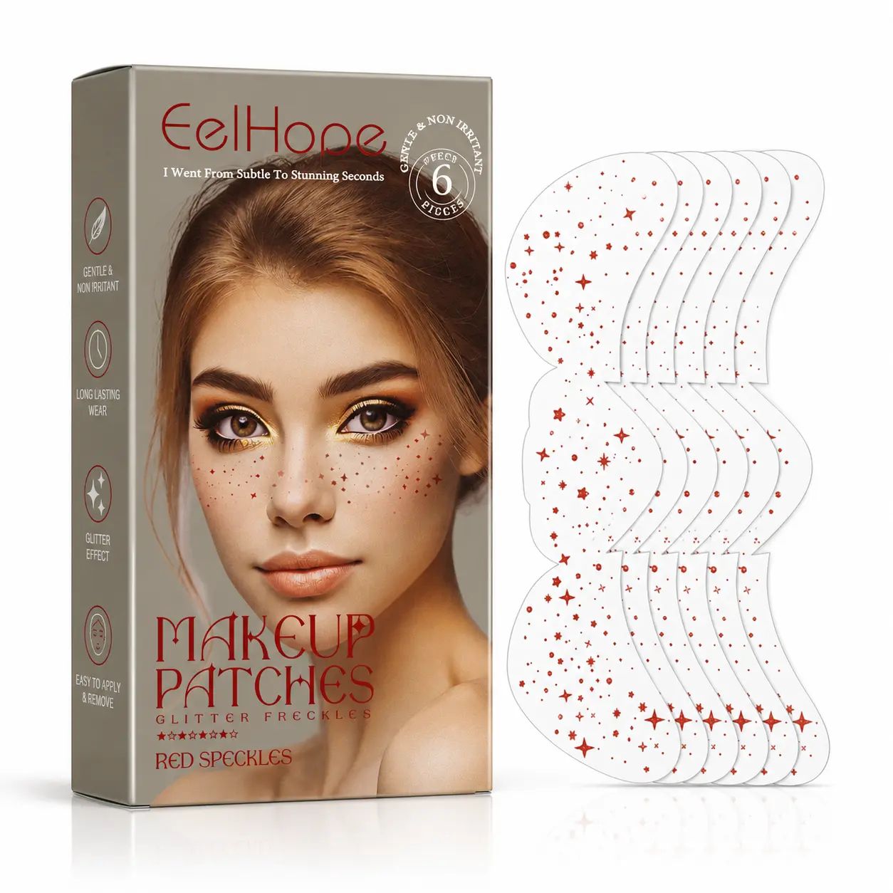 Fake Freckles Tattoo Stick, Natural Sunkissed Glow Face Patch, Waterproof Long-Lasting Easy to Use Beauty Makeup Stickers Cosmetics
