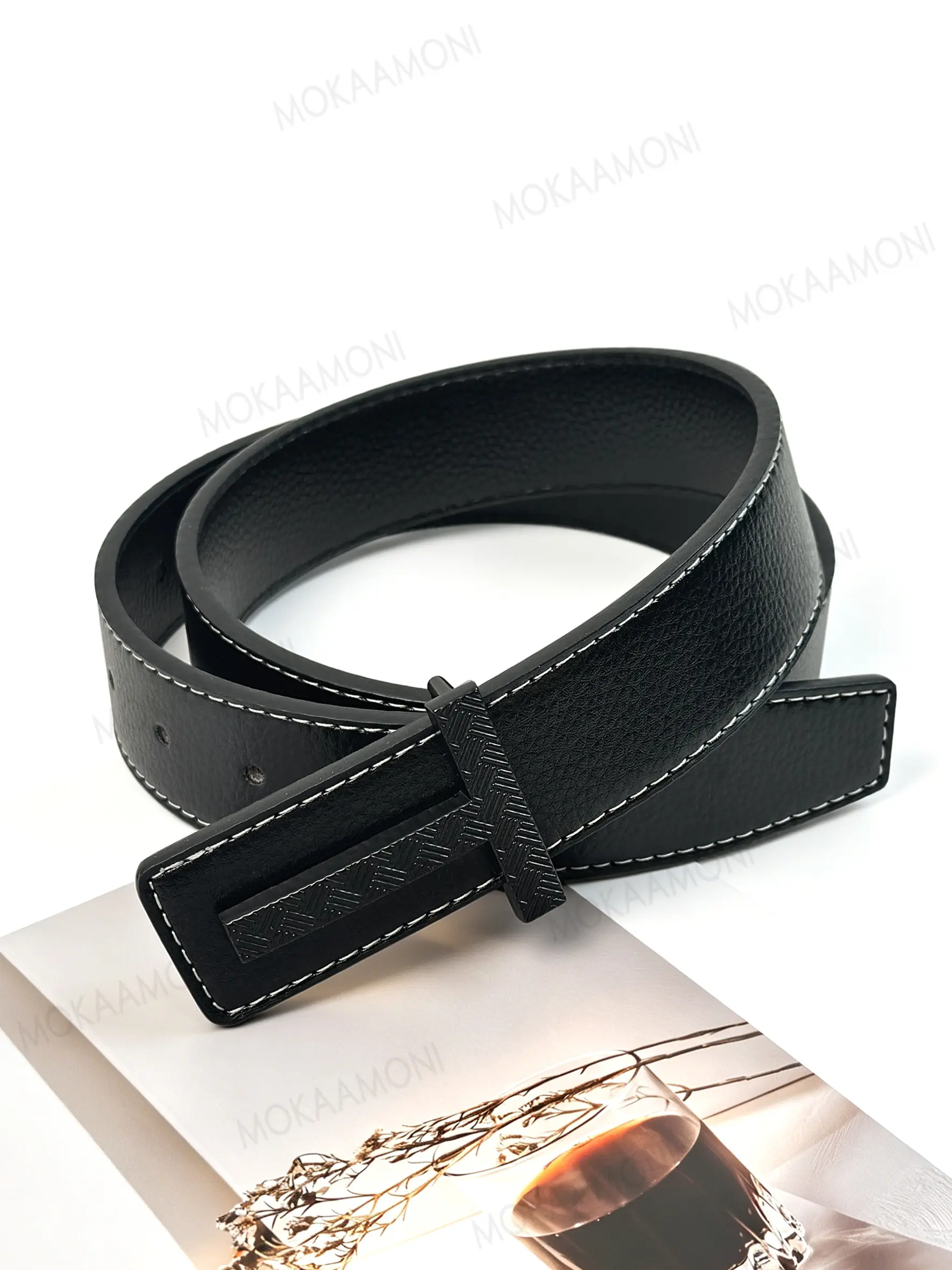 Men's Business Casual Fashion Belt Polished Alloy Buckle, Universal Belt Pair With Jeans Casual Pants For Trip