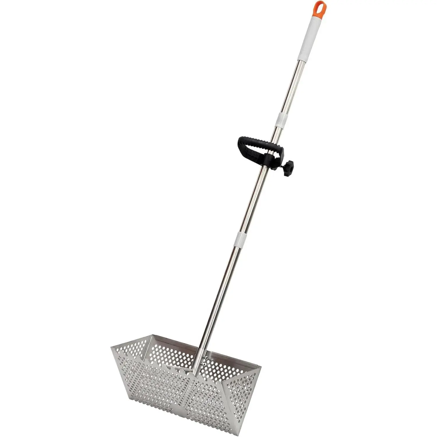 Sand Flea Rake Detachable Long Handle Sand Sifter for The Beach, Shark Tooth Screen with 16in Wide Drain Screen and 51in Handle