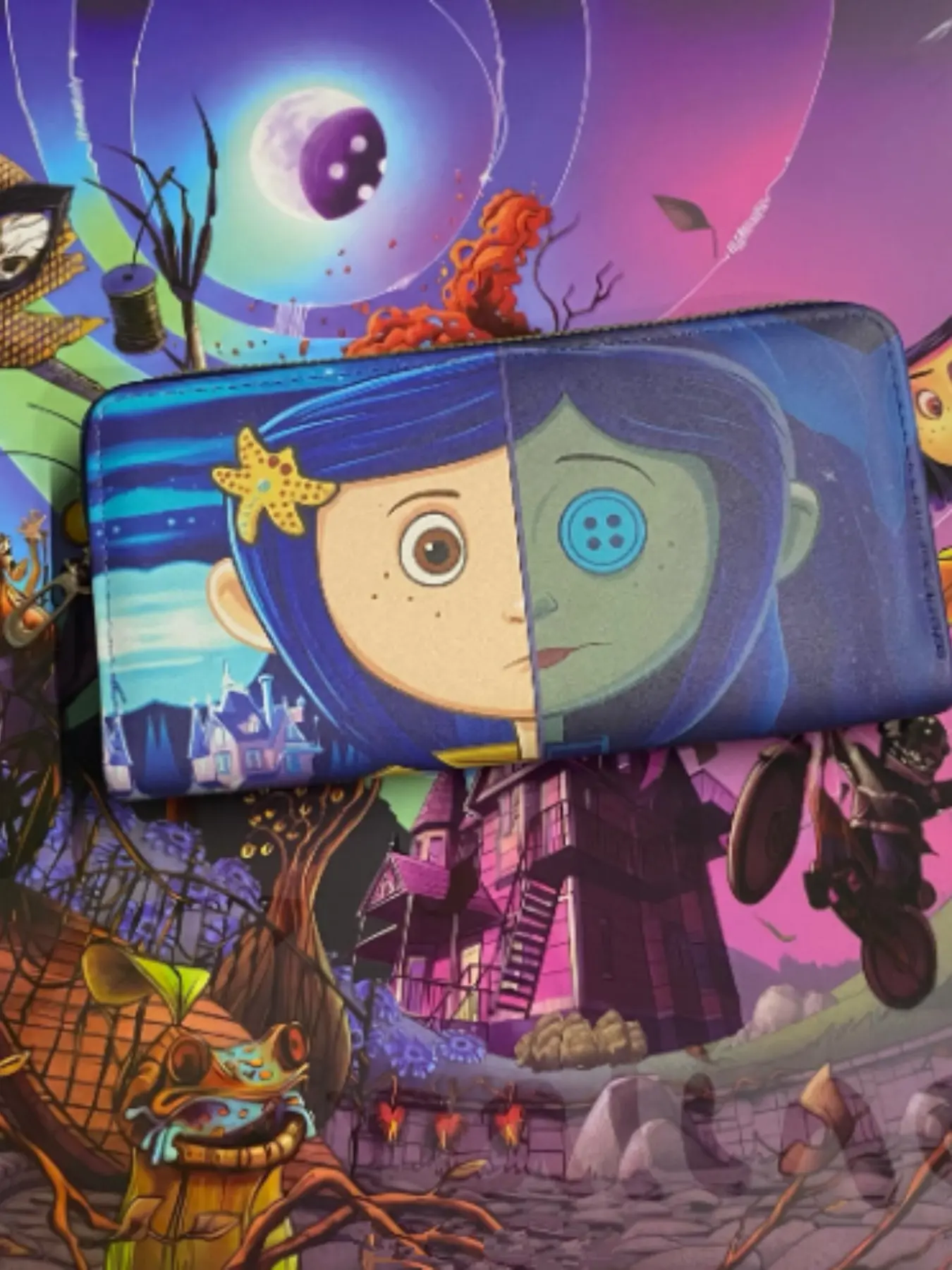 C Coraline Split Face Mini Zipper Wallet, Cute Zipper Wallet, Compact Design for Everyday Use, Ideal for Storing Small Items, Durable Material Construction