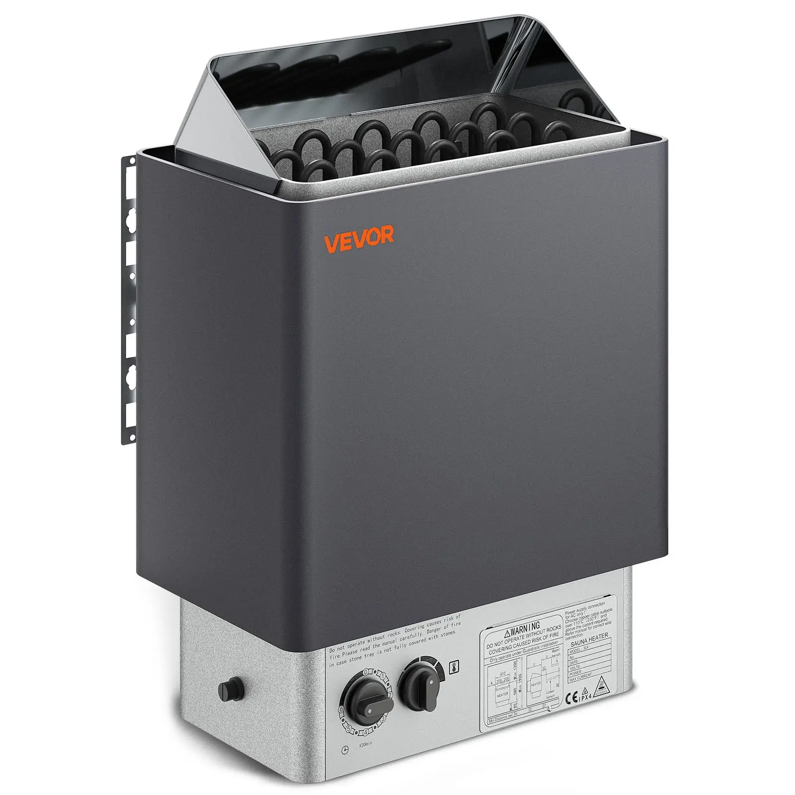 VEVOR 9KW Sauna Heater, Steam Bath Sauna Heater with Built-In Controls, Electric Sauna Stove, 3h Timer and Adjustable Temp for Max. 317-459 Cubic Feet, Home Hotel Spa Shower Use 220V