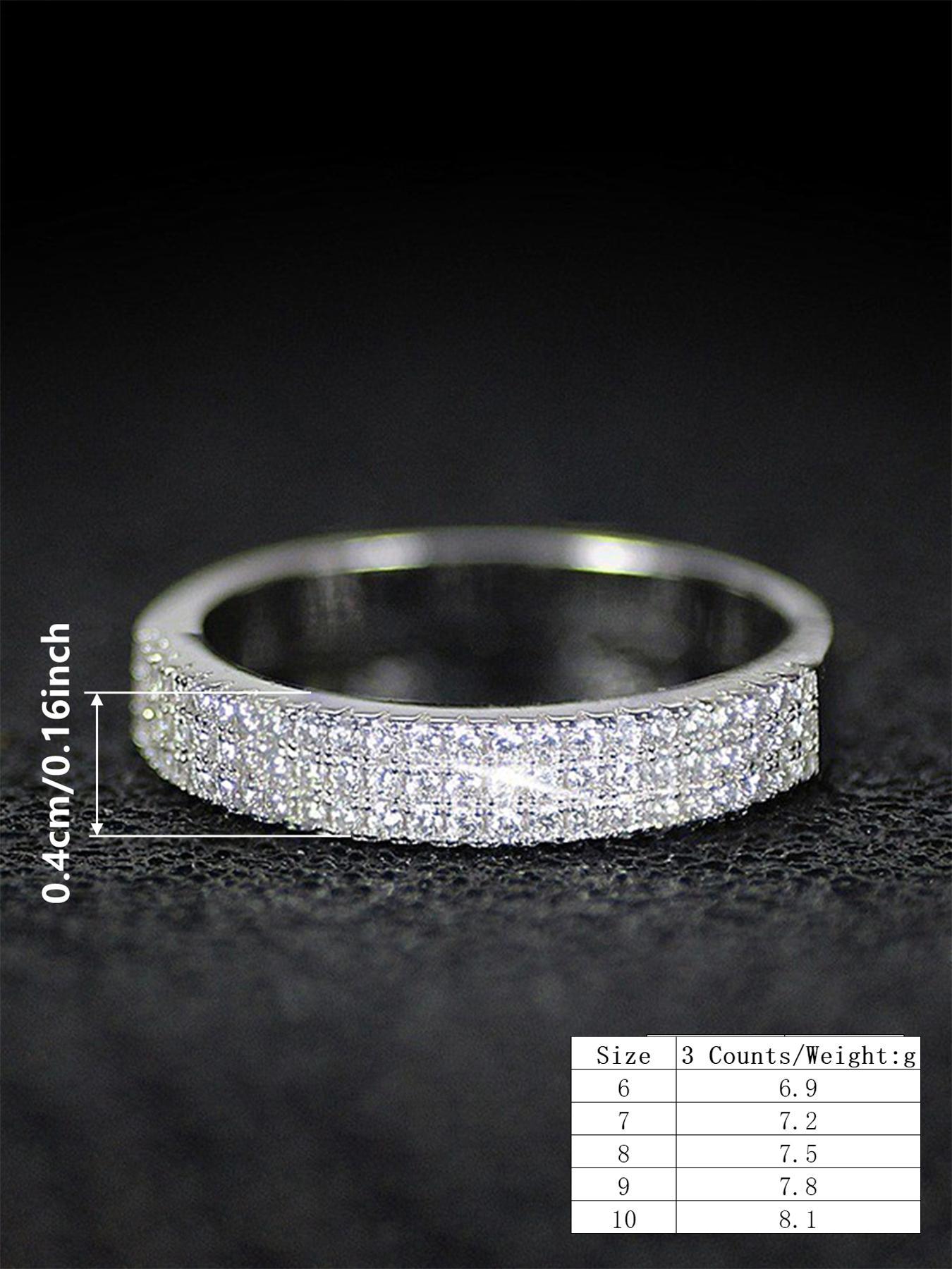 925 Sterling Silver Fashionable Elegant Rhinestone Decorated Ring, Luxury Jewelry for Women, Trendy All-match & Exquisite Jewelry for Birthday Gift