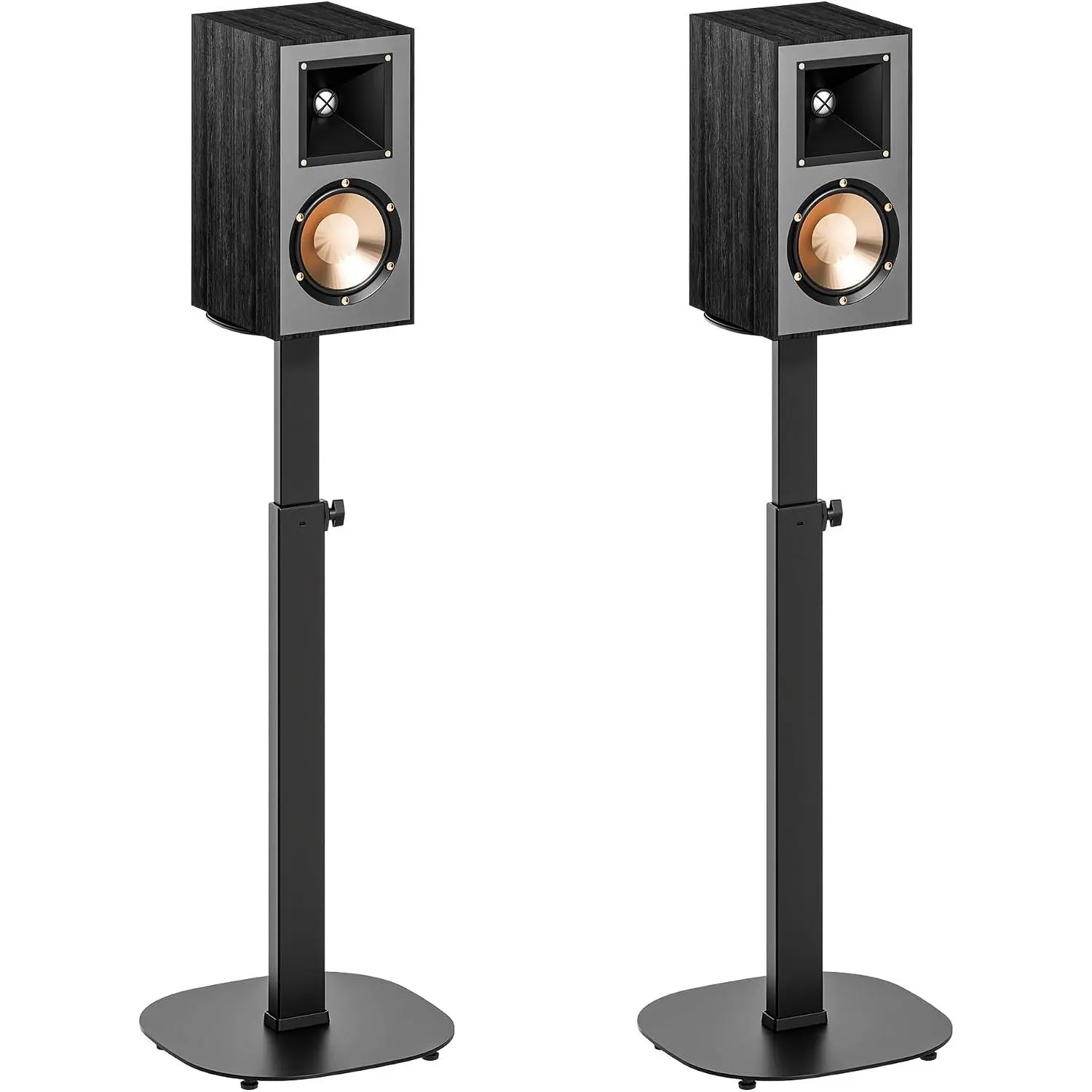 Height-Adjustable Speaker Stand Pair from 28.6" to 46.1",22lbs Capacity | Bookshelf Speaker Stands for Surround Sound, Two  Avaliable, Easy Installation, Black