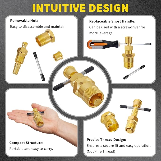 Olive Remover Puller for NPT 1/2 Inch and 3/4 Inch Compression Sleeve Puller Tool, Not Damage The Brass Pipe, Professional Plumber Ring Removal Tool Ferrule Puller