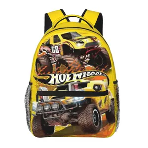 Anime Hot Wheels1 Backpack, School bag Cute Girls Boys Teens Backpacks Kawaii Kids Lightweight backpack with adjustable straps Bookbag with for office travel bag