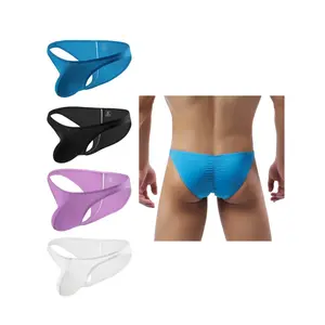 4pcs Men's Triangle Briefs High Elastic Low Rise Sexy U-Pouch Underwear