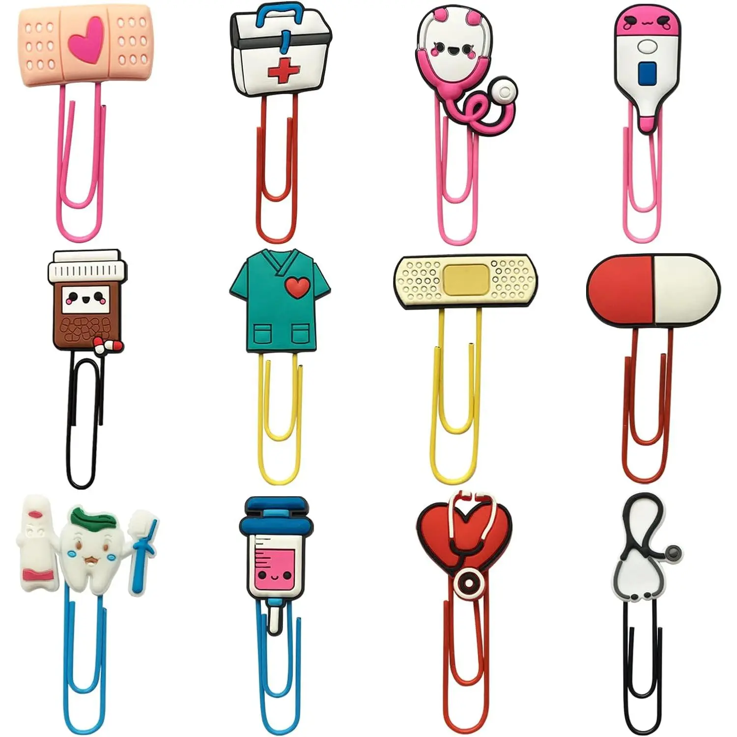 Cute Bookmark Cartoon Bulk Bookmarks with Colorful Paperclip for Pagination Organize Folder  Bookmarks Gifts for Girls Student Stationery  Student Essentials
