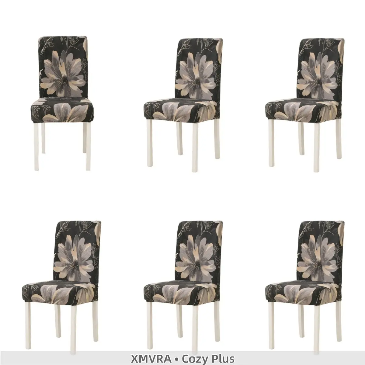 4/6 Pcs Floral Print Chair Covers, Elastic Fabric, Elegant Comfort, Home Decor, Hotel Quality, Indoor Outdoor Use, All Seasons