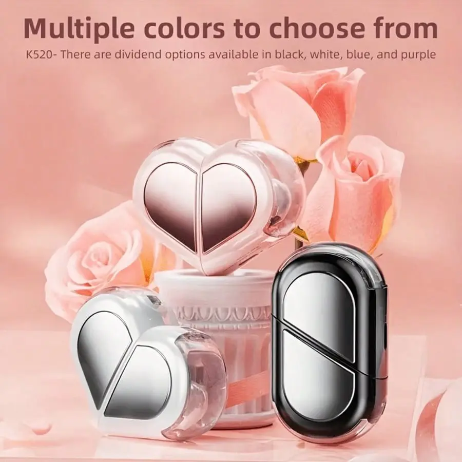 New Heart-Shaped Foldable Wireless Earbuds, Stylish Design for Couples, High-Quality Music, Portable, Long Battery Life, Zero Call Delay, Ideal Gift