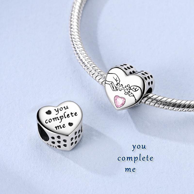 Pink series Charms Plata De Ley 925 Original Heart Pet Cat Dog Bow Handbag luggage Charm Beads Fits Bracelet DIY Jewelry Making