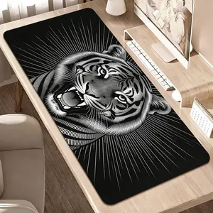 Premium Black And White Engraving Tiger Illustration High Quality Mouse PadModern Office Gaming Comfort ExperienceNonSlip Durable For Daily Work And Play 40*80cm 70*90cm30*70cm