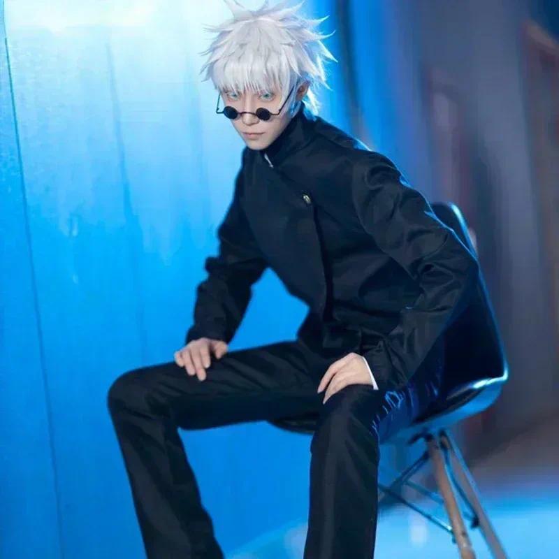 Anime Gojo Satoru Cosplay Uniform Jujutsu Kaisen Gojo Satoru Cosplay Costume High School Uniform Wig Suit Halloween Costumes
