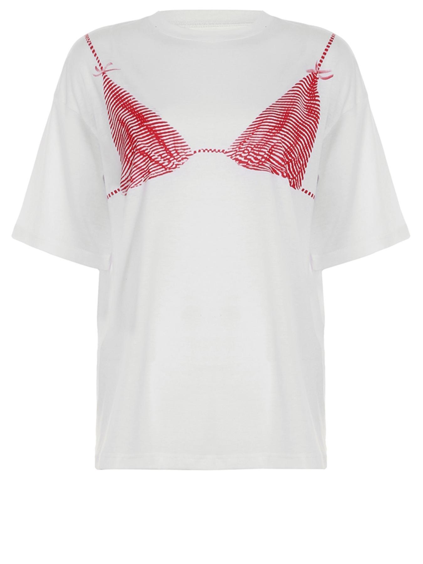 Women's Round Neck Graphic Tee, Casual Drop Shoulder Half Sleeve T-shirt for Daily Wear, Ladies Clothes for All Seasons