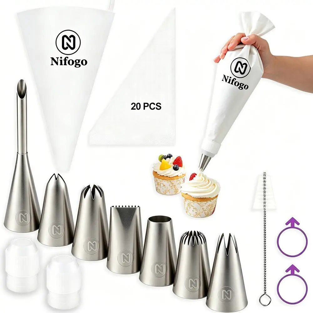 Cake Decoration All-In-1 Prep Bundle - Removable Non-Stick Springform Cake Pans, Fondant Cutters, Smoothing Combs Baking Accessories Kit for Home & Festive Party Supplies