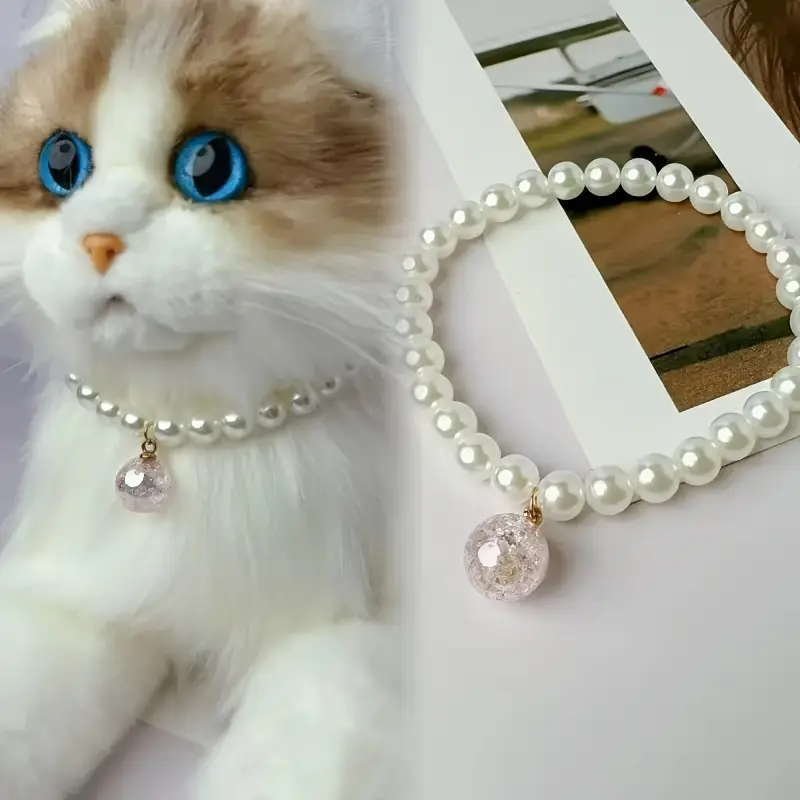 An enchanting cat necklace with a pendant - an adorable handmade pet collar