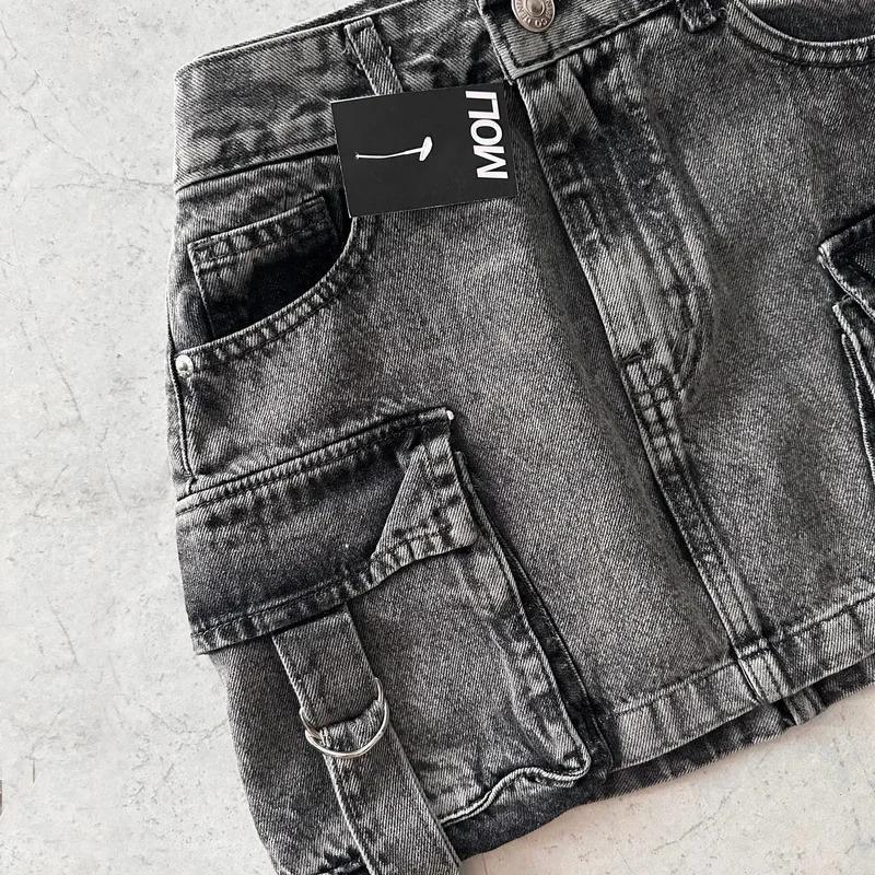 Matching Sets Women 2 Peice New Fashion Straps Casual Multiple Pockets Denim Skirt Sets Goth Womens Versatile Strap Streetwear  Womenswear Clothes Button Jeans Seamless