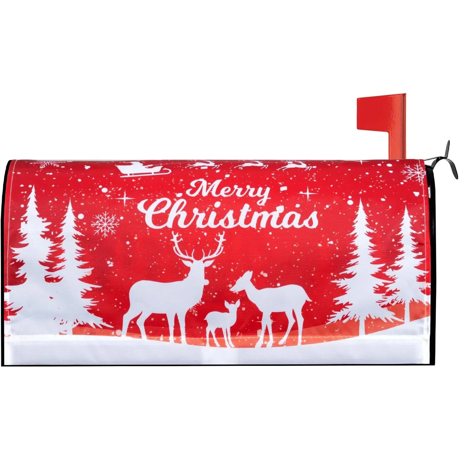 Christmas Mailbox Cover, 21"x18"Size &  Decoration,Mailbox Cover with Christmas Reindeer Design for Outside Garden  Yard Decor