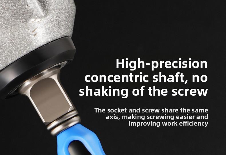 New cross-border blue hexagonal socket wrench, three-in-one multifunctional air screwdriver socket, manual tool with strong magnetic bit