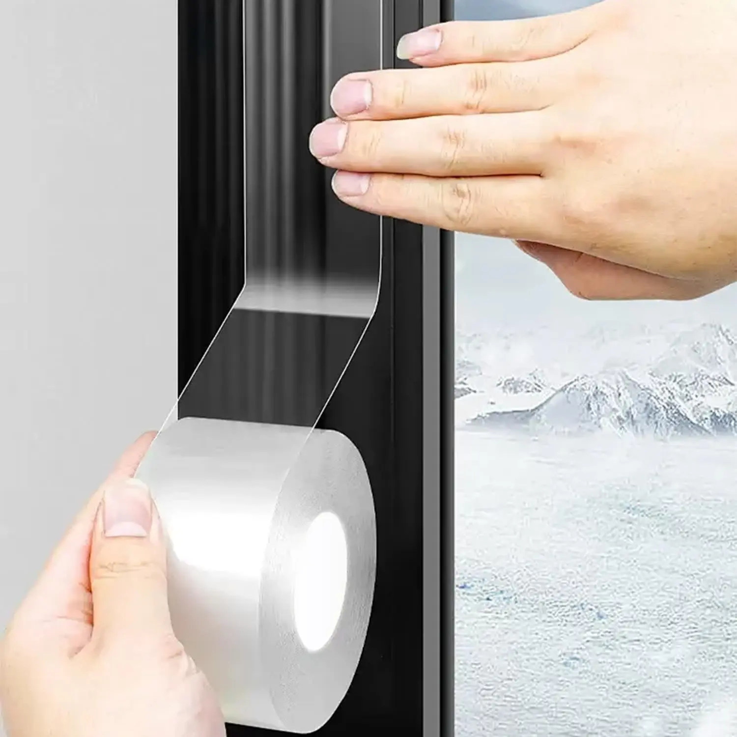 Window Sealing Tape 2 Inch x 33 Ft, No Residue Removable Adhesive, Waterproof Draft Isolation for Windows, Doors, Shower Glass & AC Units - Ideal for Winter Seal and Summer Cold Air Loss PreventionGift