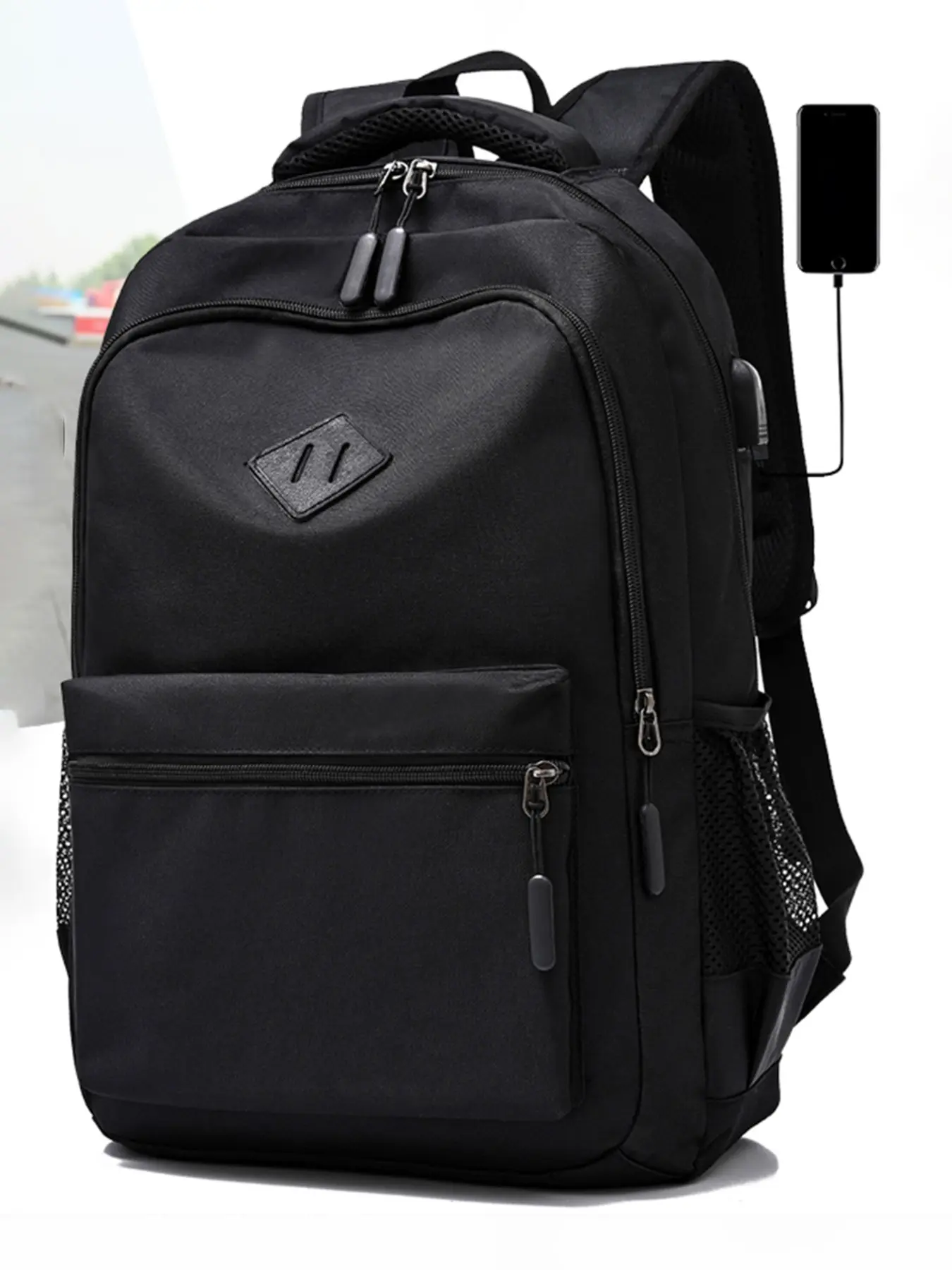 Business USB Charging Backpack, Large Capacity Waterproof Laptop Bag, Student Commuter Bag, Office Travel, School Use