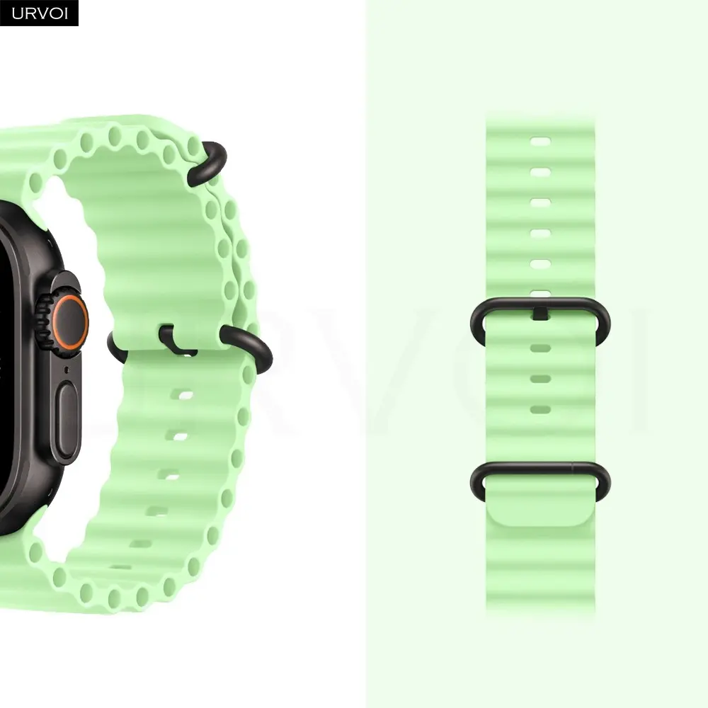 URVOI Sporty Ocean Band for Apple Watch Ultra 3 2 1 Series 11 10 9 8 7 6 SE, Soft Silicone Comfortable adjustable loop Wristband, Smartwatch Strap, Smart Watch Straps, Durable & Stylish Design, Smart Watch Accessories, Wearable Accessory