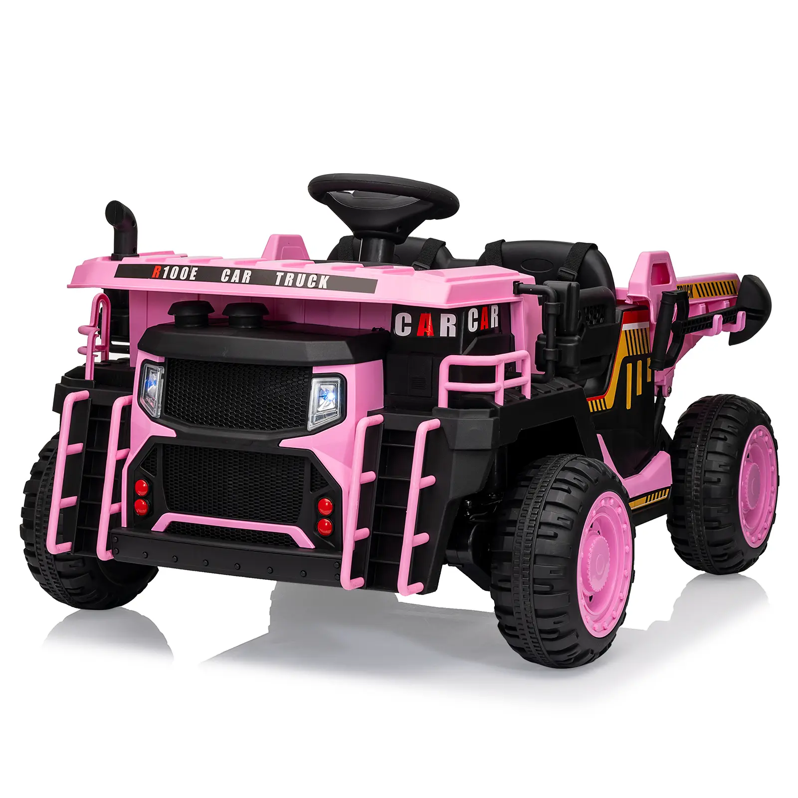 24V Ride On  Dump Truck with Dump Bed,Construction Vehicle with Remote Control, Extra Shovel, 3 Speeds, Music, 2 Seat, Safety Belt, Ideal Gift for Kids 3+