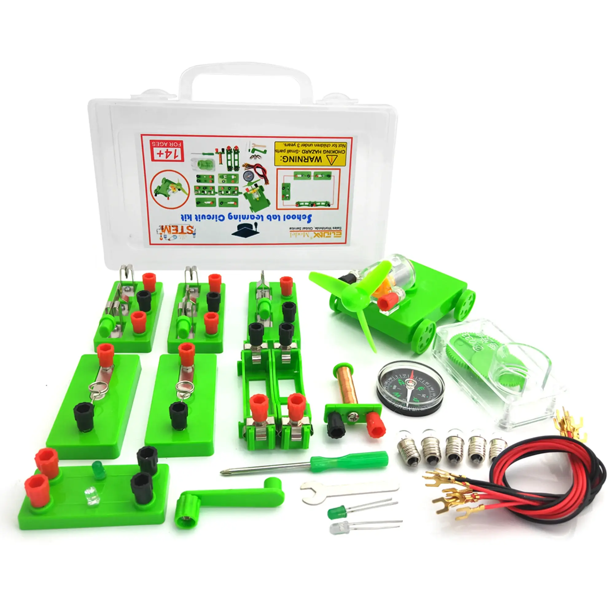 Electric Circuit Learning Kit for School Labs: Hands-On Physics & Electromagnetic Experiments. Perfect Educational Science Toy for Students.