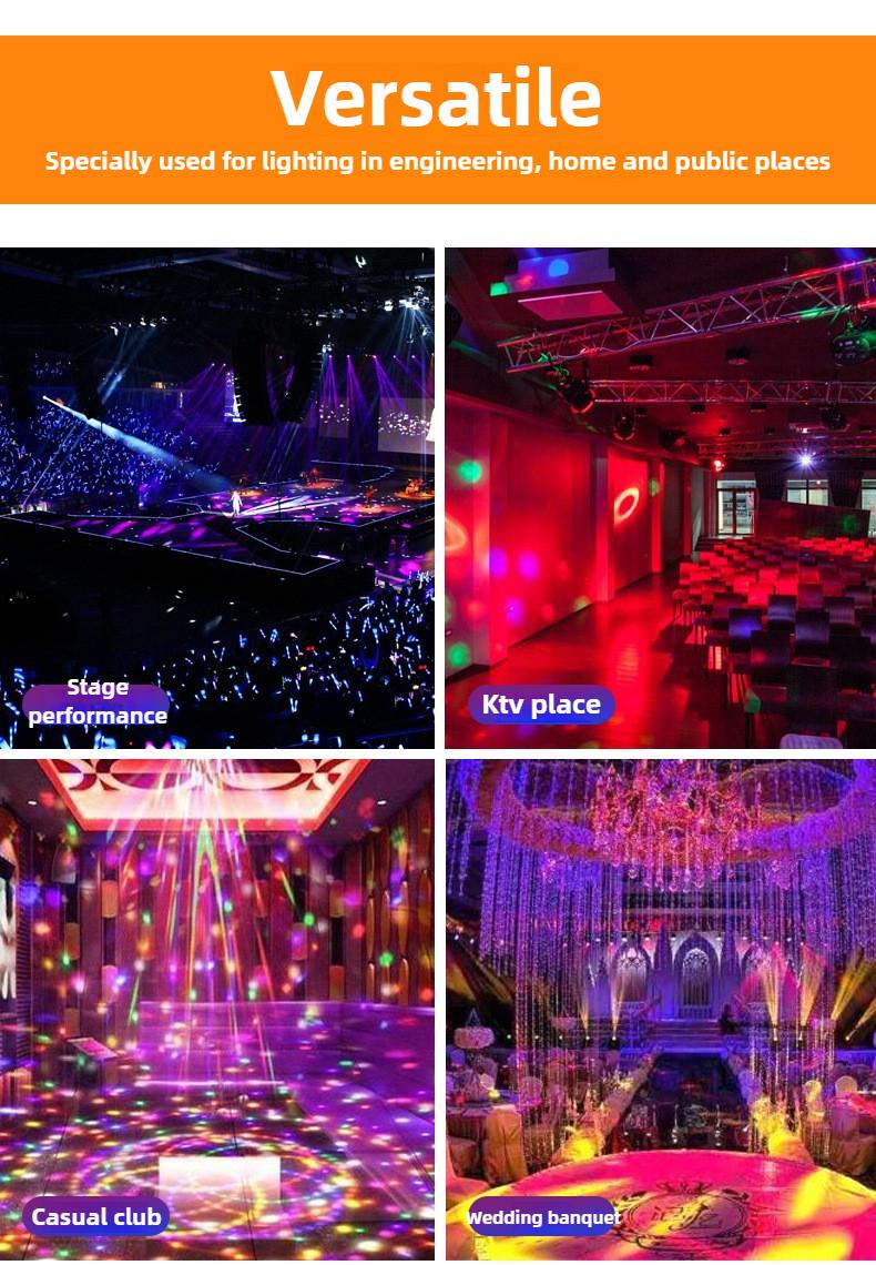 Indoor Atmosphere Light Colorful Golden Magic Ball - KTV Atmosphere Light Colorful Rotating Color Light Universal E27 Screw Mouth Light Bulb Flash Rotating Magic Ball Light,Christmas Indoor Ambient Light