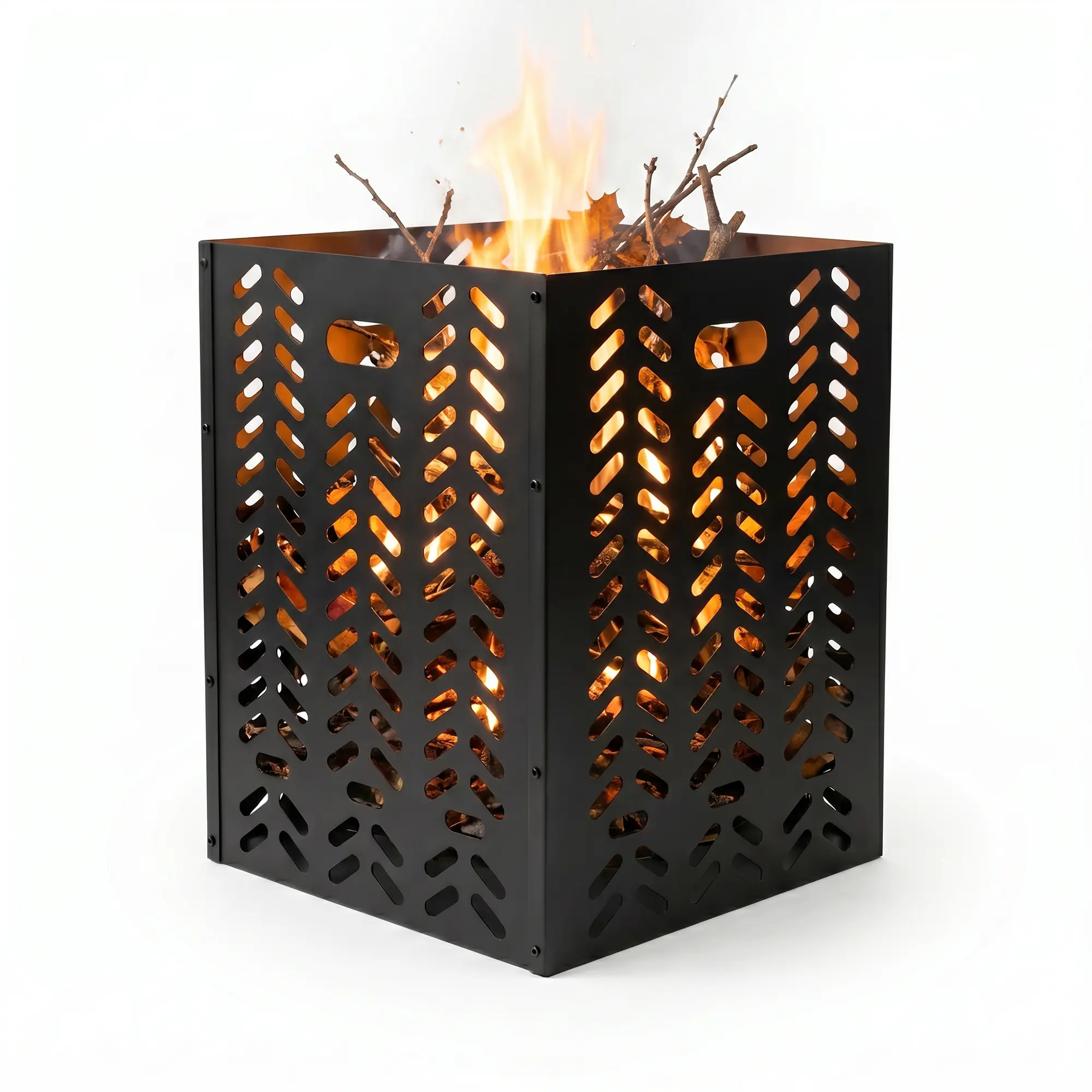 65 Gallon Outdoor Burn Barrel, Heavy Duty Steel Yard Burn Cage for Leaves & Branches, Low Smoke Bonfire Fire Pit for Garden & Backyard