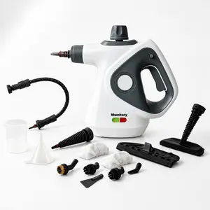 Handheld pressurized steam cleaner with 13 accessories, a steam cleaner for home cleaning, used for cleaning cars, furniture, floors, kitchen grease, cushions, tile gaps, and tiles.