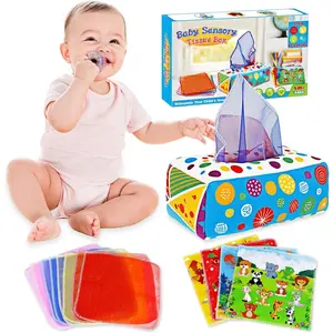 Baby Toys 6 to 12 Months - Baby Tissue Box Toys Montessori Toys  Babies 6-12 Months Soft Crinkle Infant Sensory Toys  1 Year Old Early Learning Toys Baby Boys Girls Gifts