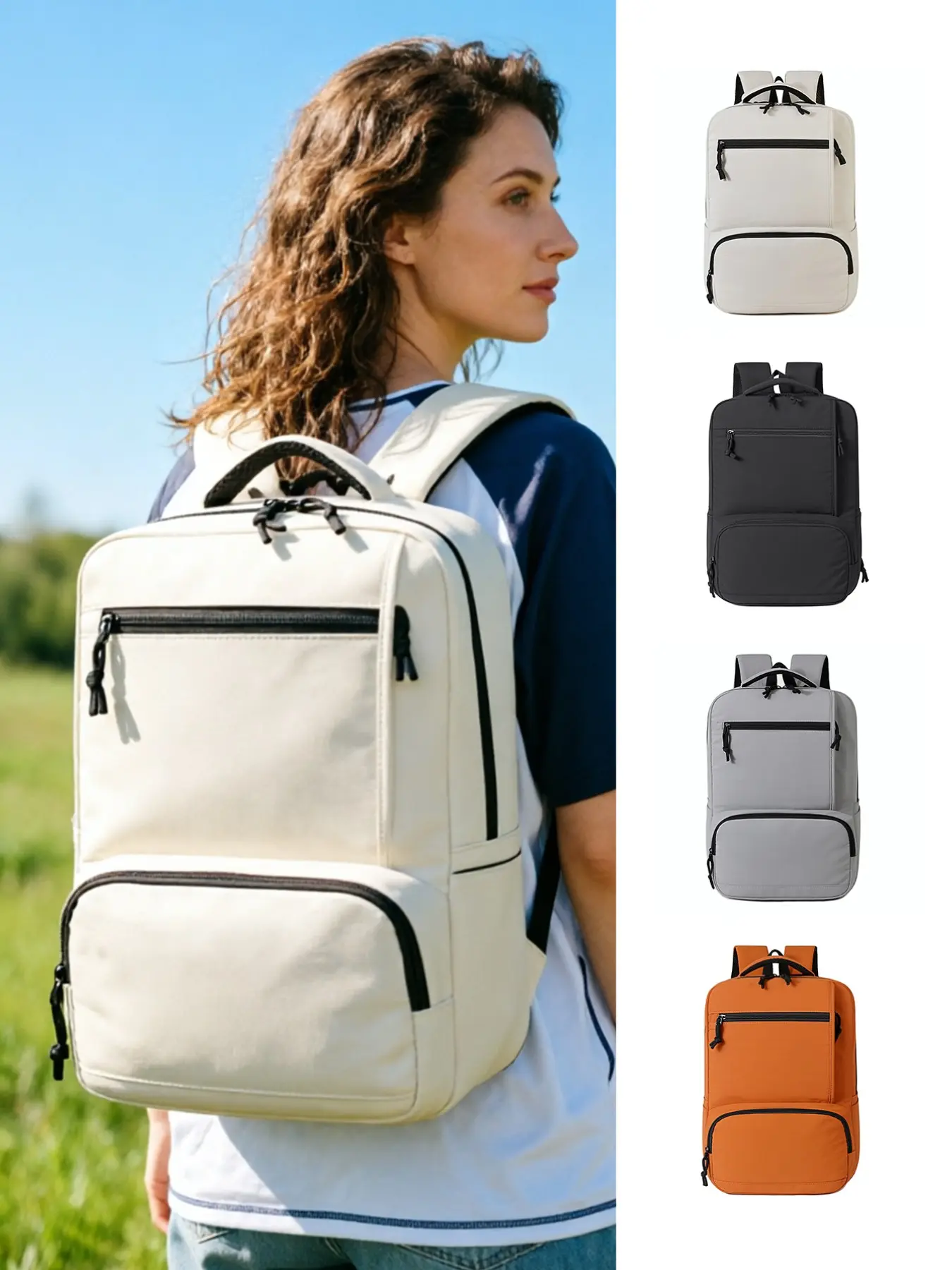 Travel backpack, Casual college backpack, expandable large-capacity backpack, aviation-certified travel backpack, 17-inch laptop compartment, adjustable shoulder straps, multi-compartment design, independent shoe compartment