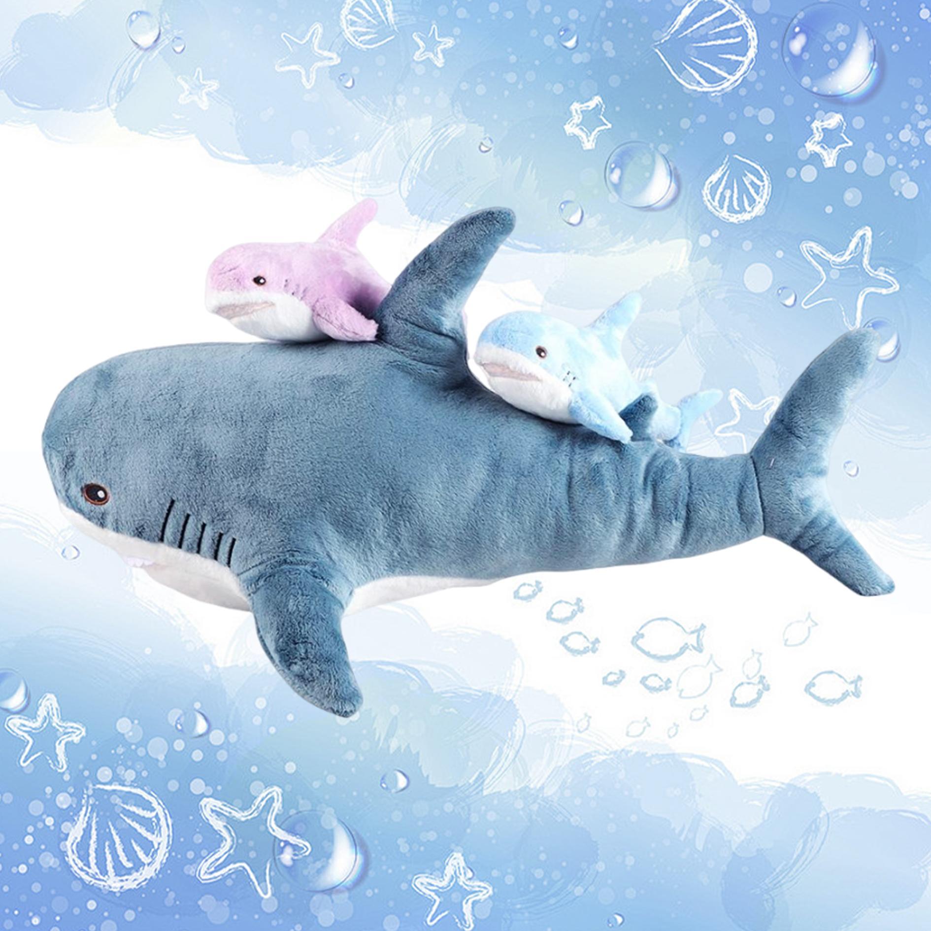 Home Giant Shark Soft Adorable Stuffed Toys, 5 Counts/set Soft Plush Pillows, Creative Comfort Animal Plushie Doll Pillow for Room Decor, Fun Birthday Gift, Soft Cuddly Gift, Huggable Stuffed Animal, Sofa Ornaments,  Stuffed Animals
