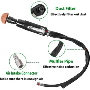 Professional Tire Repair Polish Kit with 2500 RPM Low-Speed Pneumatic Air Buffer Tool, Car Rubber Surface Scratch Restoration & Maintenance Set for Vehicle Garage Workshop Use fathersdaygift