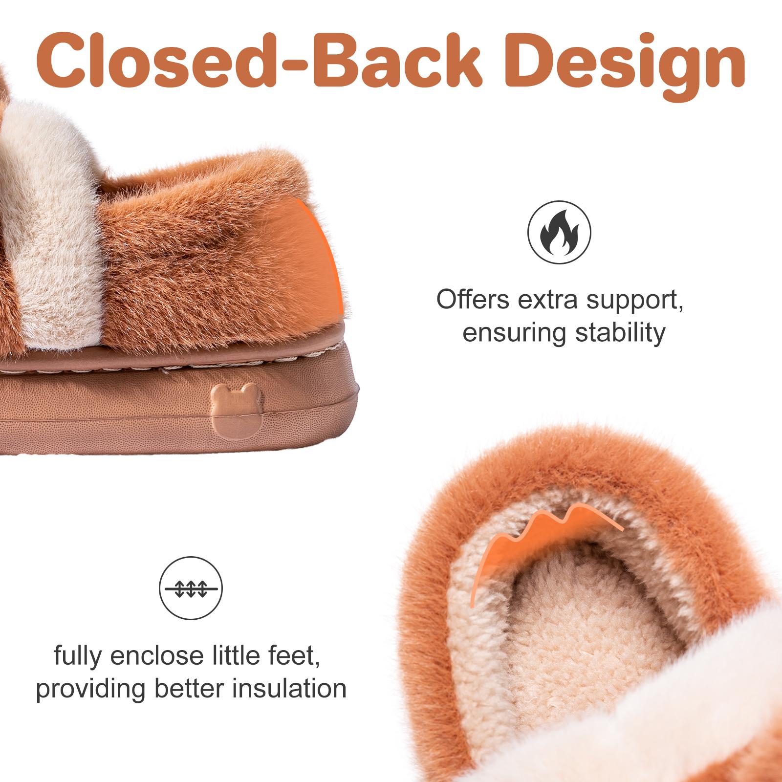 Drecage Toddler Kids Slippers Girls Boys House Shoes Winter Plush Warm Soft with Cute Cartoon Design Indoor Shoes for Boys and Girls