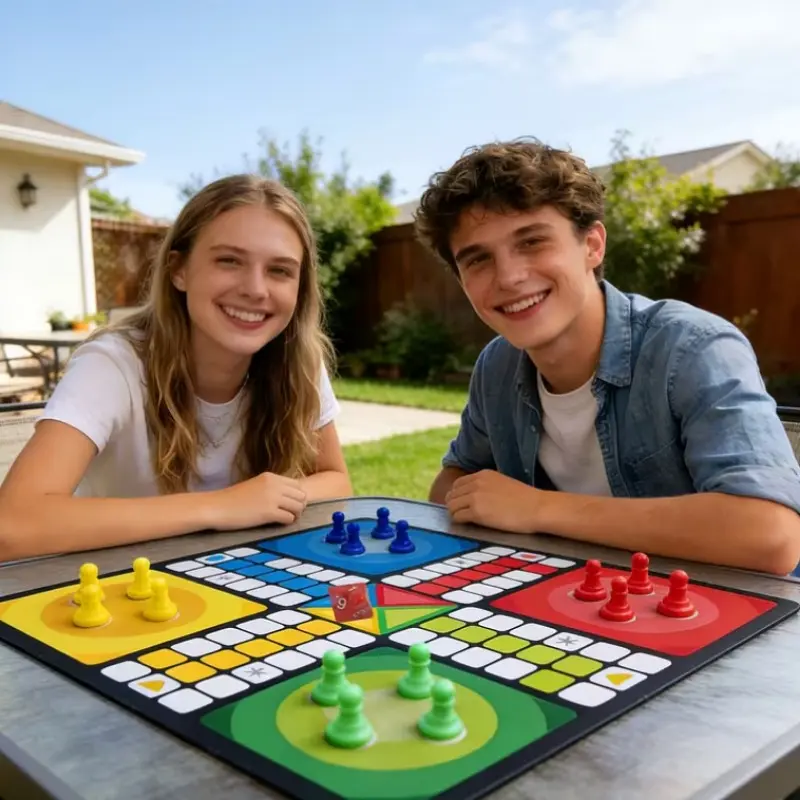 Ludo Flying Game, 4 Color Gradient Cartoon Large Size Board Game, 16 Pieces, Acrylic Die, Outdoor Party, Family Gathering, Gift Idea, Family Fun Game