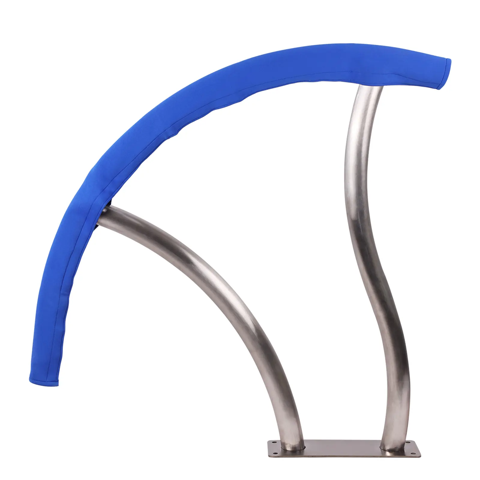 Pool Handrails Set of 2, 30" x 30", 304 Stainless Steel Railings for Inground Swimming Pools, Blue Grip Cover, 250 lbs Load, Easy Mount Kit