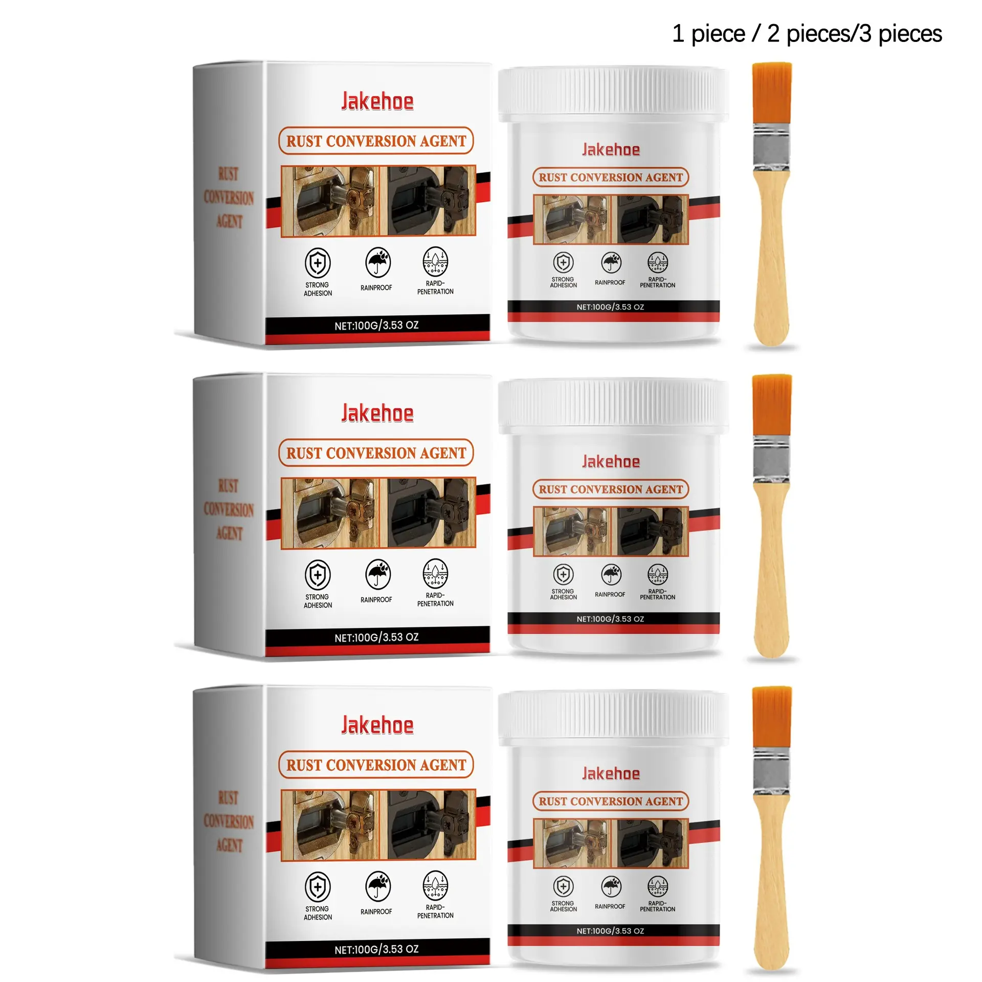 Rust Converter (150g + Brush), Waterproof Anti-Rust Metal Primer, Durable Paint for Renovation, Easy to Use, Multi-Scene Adaptability