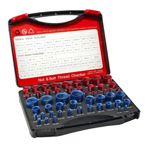 52 count Nut and Bolt Thread Checker, Thread Checker Standard and Metric, 28 Inch & 24 Metric Thread Gauge