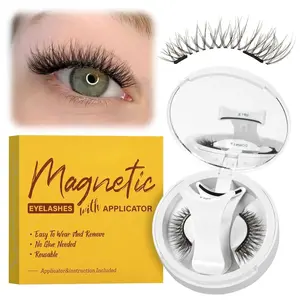 Magnetic Eyelashes with Applicator Reusable No Glue Needed Magnetic Lashes  Natural Look Lashes Kit Easy to Wear and Remove