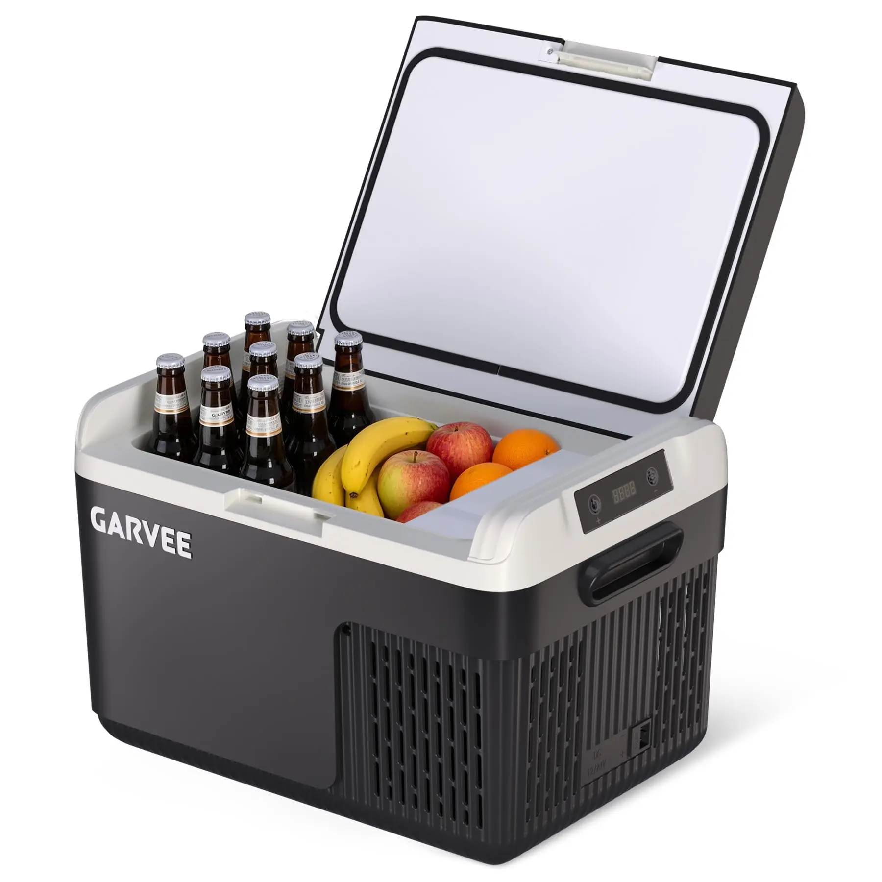 Garvee 13QT(12L) Portable 12V Car Compressor Fridge Freezer, Fast Cooling Mini Cooler, Temp Range -4°F to 68°F, Ultra Quiet Operation Less Than 43dB, Digital Control Panel & Battery Low-Voltage Protection, Dual Power DC 12/24V & AC 110-240V