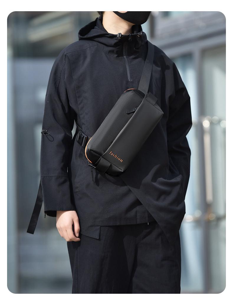 2026 New Trendy Cool Men's Bag, Crossbody Motorcycle Bag, Street Style Sports Car Crossbody Men's Bag, Waterproof Leather Chest Bag for Men