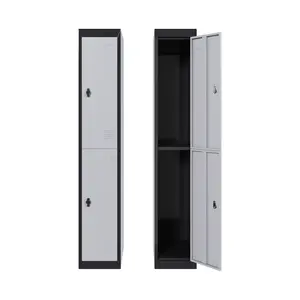 Metal Storage Cabinet with 2 Doors, 72’’ Tall Lockers for Employees Students with Shelves, Metal Storage Steel Locker